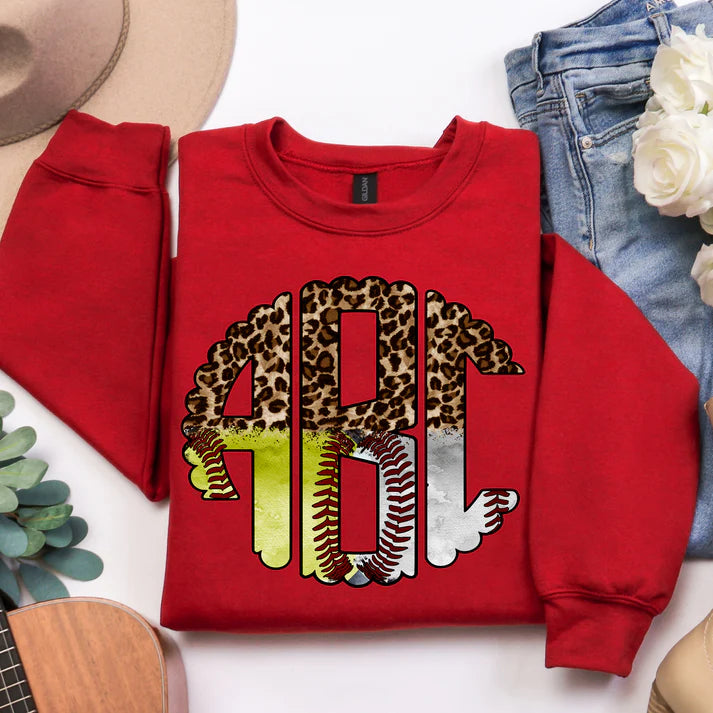 Softball Monogram Transfer